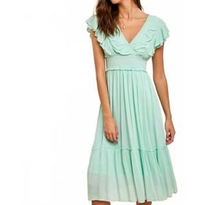 NEW IN-LOOM beach stroll midi dress in seafoam mint